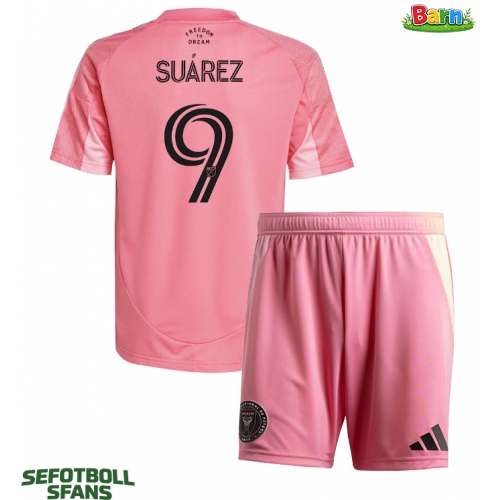 Inter Miami Luis Suarez #9 Hemmaställ Barn 2025-26 Kortärmad (+ Korta byxor)